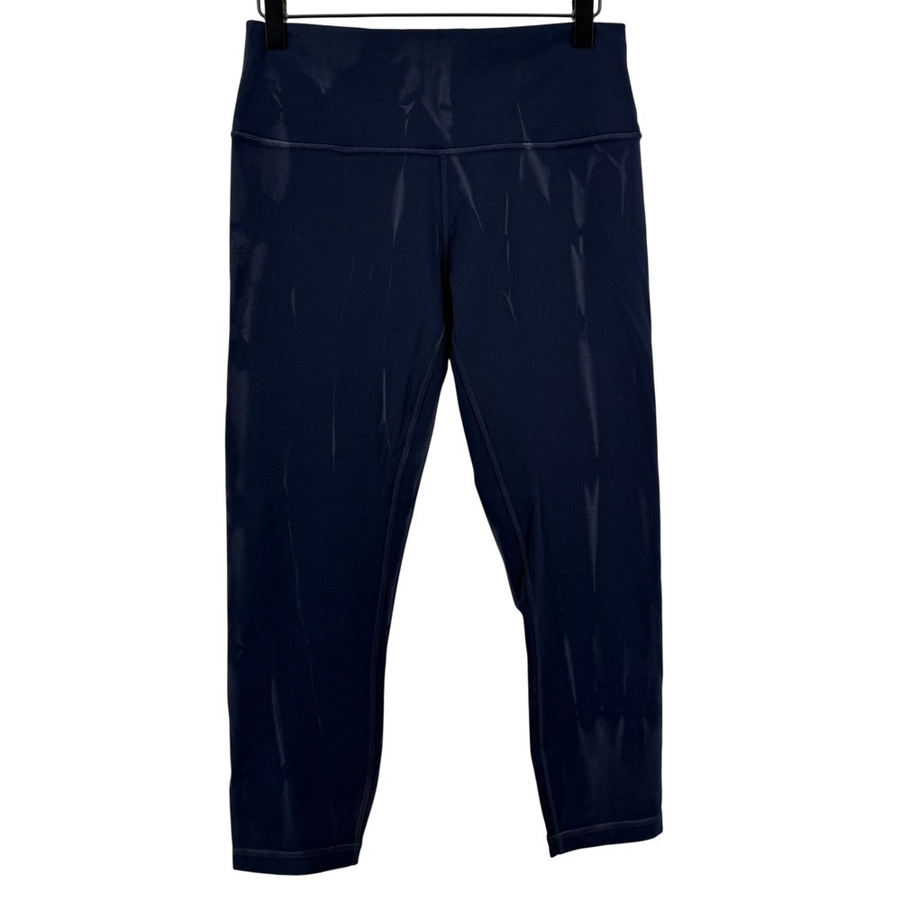 Lululemon Wunder Train High-Rise Crop 23" Sun Bleached Wash True Navy Women‎ 10